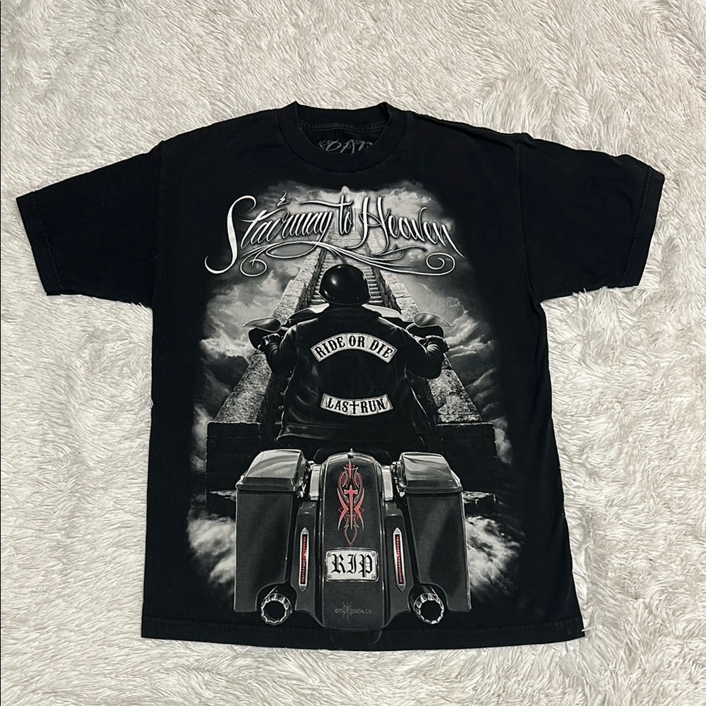 Y2K Ride or Die Black Motorcycle Graphic Short Sleeve Tee